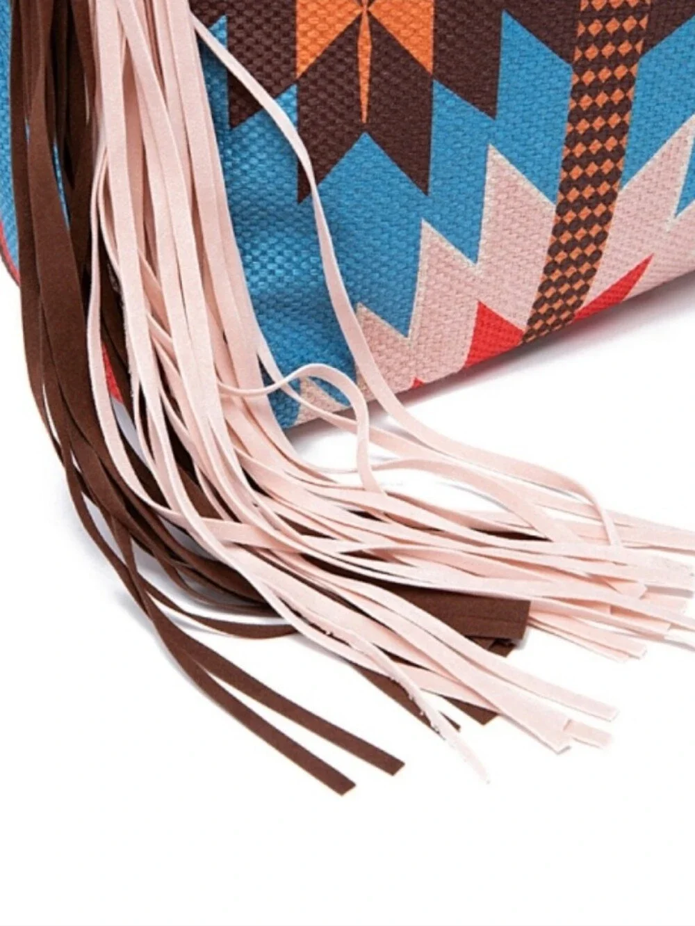 NWT Boho Western Aztec Print Shoulder Hobo Bag with fringe Tassels